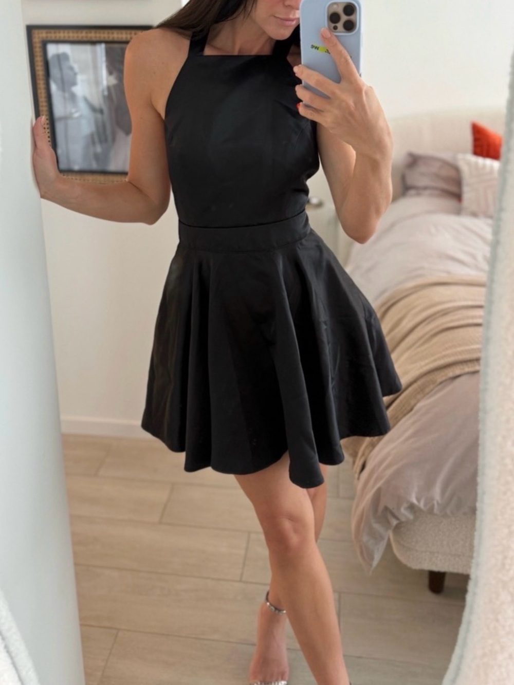 Black Halter Fit-and-Flare Dress - Classic Women's Party Dress